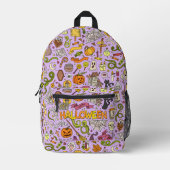 Süßes Halloween-Doodle-Muster Bedruckter Rucksack (Vorderseite)