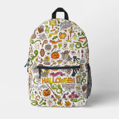 Süßes Halloween-Doodle-Muster Bedruckter Rucksack (Vorderseite)