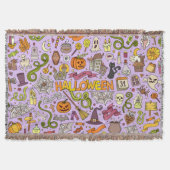 Süßes Halloween-Doodle-Muster Decke (Vorderseite)