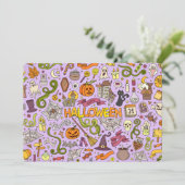 Süßes Halloween-Doodle-Muster Einladung (Stehend Vorderseite)