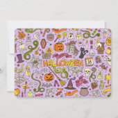 Süßes Halloween-Doodle-Muster Einladung (Vorderseite)