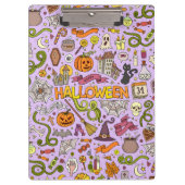 Süßes Halloween-Doodle-Muster Klemmbrett (Vorderseite)