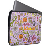 Süßes Halloween-Doodle-Muster Laptopschutzhülle (Vorne Rechts)