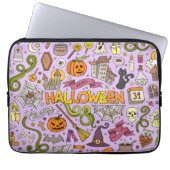Süßes Halloween-Doodle-Muster Laptopschutzhülle (Vorderseite)