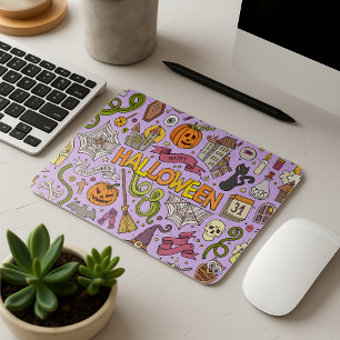 Süßes Halloween-Doodle-Muster Mousepad