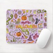 Süßes Halloween-Doodle-Muster Mousepad (Mit Mouse)