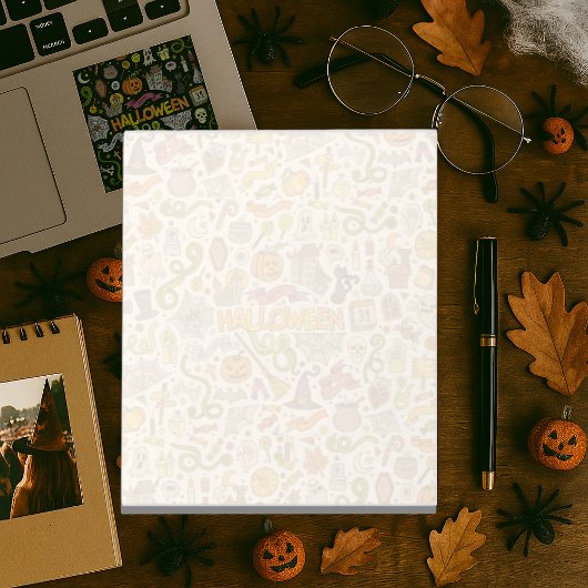 Süßes Halloween-Doodle-Muster Notizblock