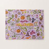Süßes Halloween-Doodle-Muster Puzzle (Horizontal)