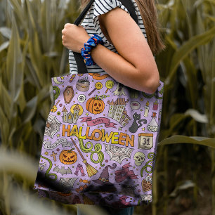 Süßes Halloween-Doodle-Muster Tasche