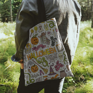 Süßes Halloween-Doodle-Muster Tasche