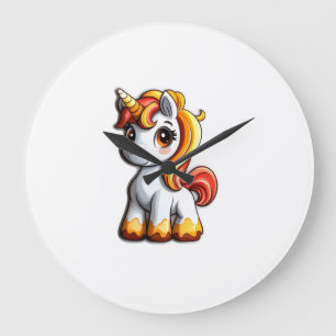 Süßes Halloween Einhorn Candy Corn Horn Magisches Große Wanduhr