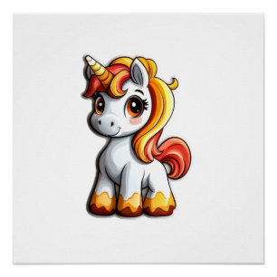 Süßes Halloween-Einhorn Candy Corn Horn Magisches Poster