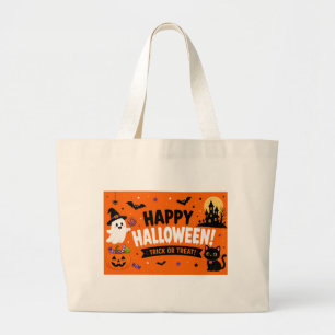 Süßes Halloween-Fledermaus- und Spinnenmuster – Or Jumbo Stoffbeutel