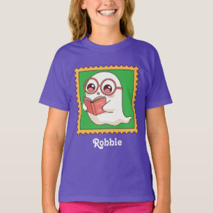 Süßes Halloween-Geist-Buchliebhaber-Lese-Kinder T-Shirt
