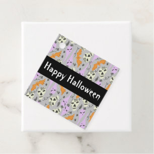 Süßes Halloween-Geist-Fledermaus-Schädel-Doodle-Mu Geschenkanhänger
