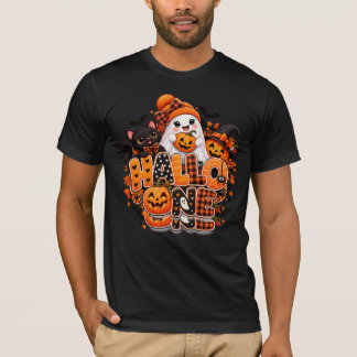 Süßes Halloween-Geist-Kürbis-Schwarz-T-Shirt – Glü T-Shirt