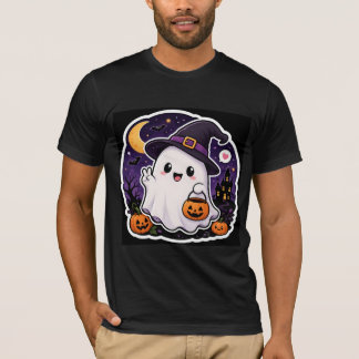 Süßes Halloween-Geist-Kürbis-Sticker-T-Shirt T-Shirt