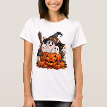Süßes Halloween-Geist-Kürbis-T-Shirt