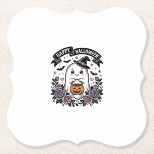 Süßes Halloween-Geist-Kürbis-Vintage-Shirt-Design_ Untersetzer