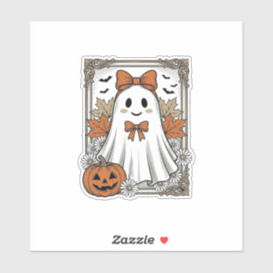 Süßes Halloween-Geist Vintage-Stich-Shirt-Design Aufkleber