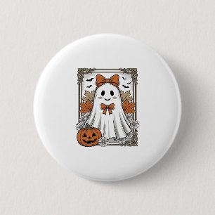Süßes Halloween-Geist Vintage-Stickerei-Shirt-Desi Button