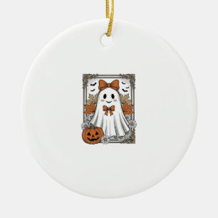 Süßes Halloween-Geist Vintage-Stickerei-Shirt-Desi Keramik Ornament