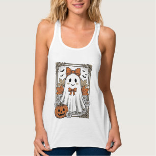 Süßes Halloween-Geist Vintage-Stickerei-Shirt-Desi Tank Top