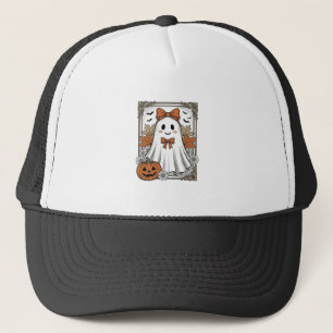 Süßes Halloween-Geist Vintage-Stickerei-Shirt-Desi Truckerkappe