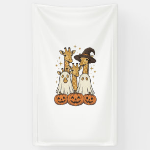 Süßes Halloween-Giraffen-Geister-Kürbis-Shirt-Desi Banner