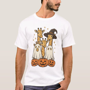 Süßes Halloween-Giraffen-Geister-Kürbis-Shirt-Desi T-Shirt