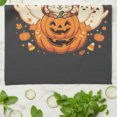 Süßes Halloween Hamster Kürbis Geist Design_1 Geschirrtuch (Gefaltet)