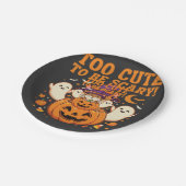 Süßes Halloween Hamster Kürbis Geist Design_1 Pappteller (Schrägansicht)