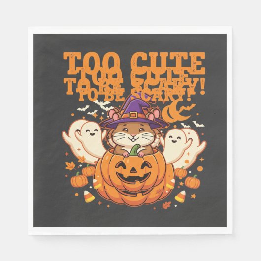 Süßes Halloween Hamster Kürbis Geist Design_1 Serviette (Vorderseite)