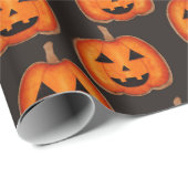 Süßes Halloween-Jack-O-Lantern-Kürbismuster-Wrap Geschenkpapier (Rolleneckpunkt)