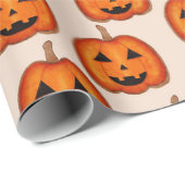 Süßes Halloween-Jack-O-Lantern-Kürbismuster-Wrap Geschenkpapier (Rolleneckpunkt)
