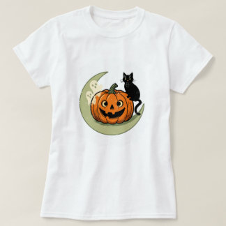 Süßes Halloween-Katz auf Kürbis Frauen T-Shirt