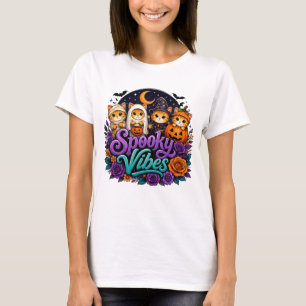 Süßes Halloween-Katz-Shirt mit gruseliger Atmosphä T-Shirt