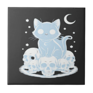 Süßes Halloween-Kätzchen Katze Gothic-Ästhetik Wes Fliese