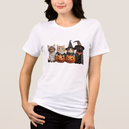 Süßes Halloween-Katzen-T-Shirt 🎃 Tri-Blend Shirt