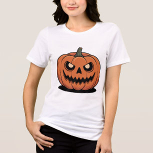 Süßes Halloween-Kürbis-Damen-Weiß-T-Shirt Tri-Blend Shirt