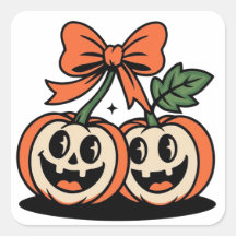 Süßes Halloween-Kürbis-Paar-Sticker