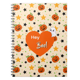 Süßes Halloween-Kürbismuster Beige Notizblock