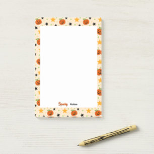 Süßes Halloween-Kürbismuster Beige Post-it Klebezettel