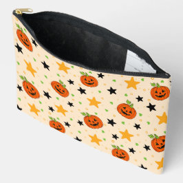 Süßes Halloween-Kürbismuster Beige Zubehörtasche