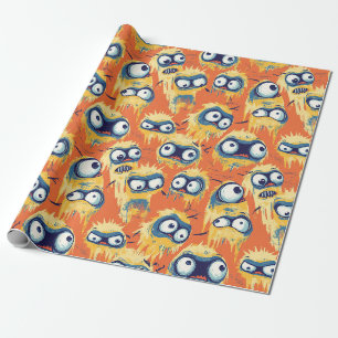 Süßes Halloween-Monster Gelb Orange Geschenkpapier