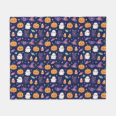 Süßes Halloween-Muster Fleecedecke (Vorderseite (Horizontal))