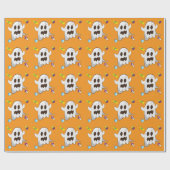 Süßes Halloween-Muster Geist Kürbis Geschenkpapier (Flach)