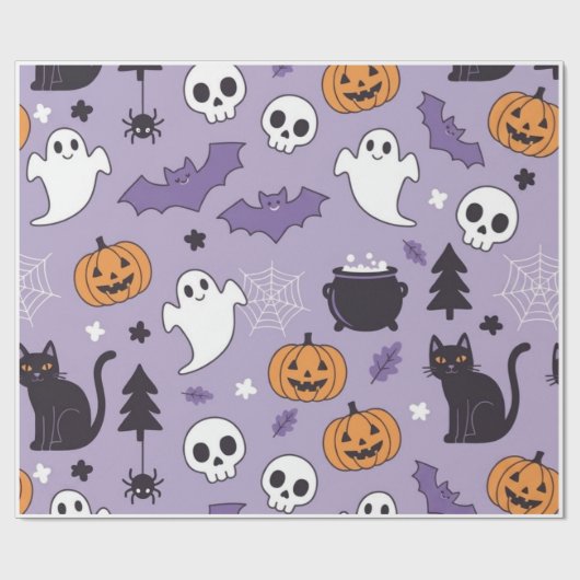 Süßes Halloween-Muster Geschenkpapier Blatt (Flach)