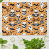 Süßes Halloween-Muster Geschirrtuch (Gefaltet)