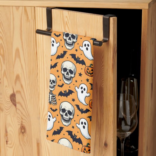 Süßes Halloween-Muster Geschirrtuch (Drittel gefaltet)